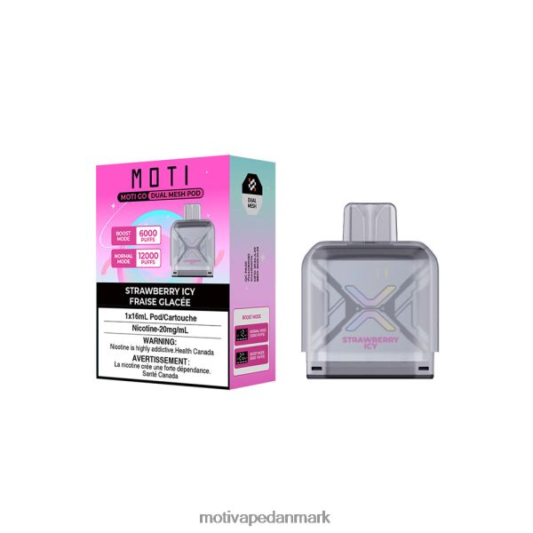 MOTI Go Pro engangs pod jordbær iskolde NXFN95 MOTI Vape Pods Danmark