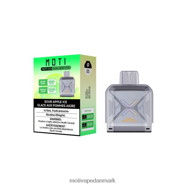 MOTI Go Pro engangs pod sur æbleis NXFN88 MOTI Vape Disposable Danmark