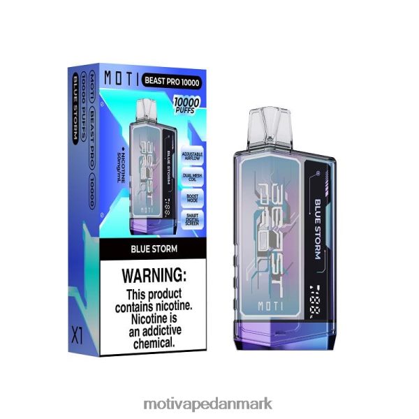 MOTI Beast Pro engangsdamp (5%, 10000 pust) blå storm NXFN38 MOTI Vape Disposable Danmark