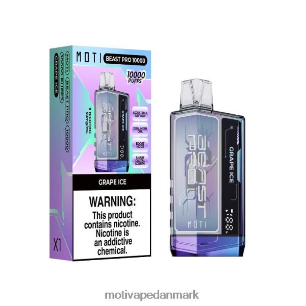 MOTI Beast Pro engangsdamp (5%, 10000 pust) drue is NXFN45 MOTI Vape Pods Danmark