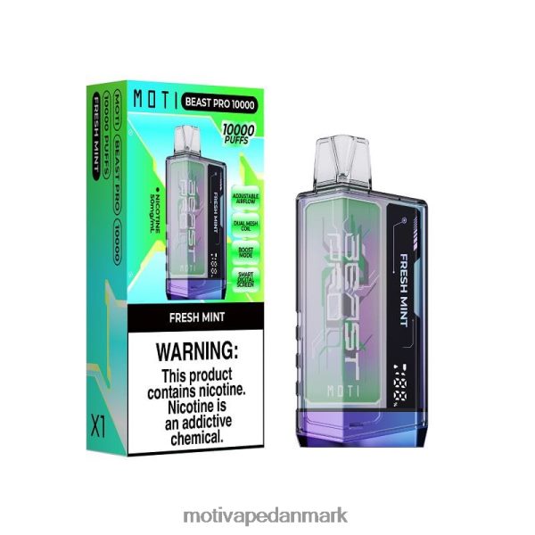 MOTI Beast Pro engangsdamp (5%, 10000 pust) frisk mynte NXFN44 MOTI Vape Price