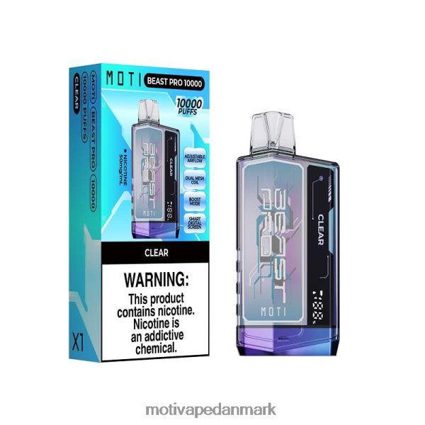 MOTI Beast Pro engangsdamp (5%, 10000 pust) klar NXFN41 MOTI Vape Danmark