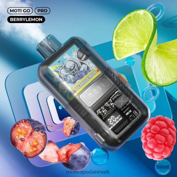 MOTI Go Pro engangsdamp (5%, 12000 pust) bærlemon NXFN11 MOTI Vape Danmark