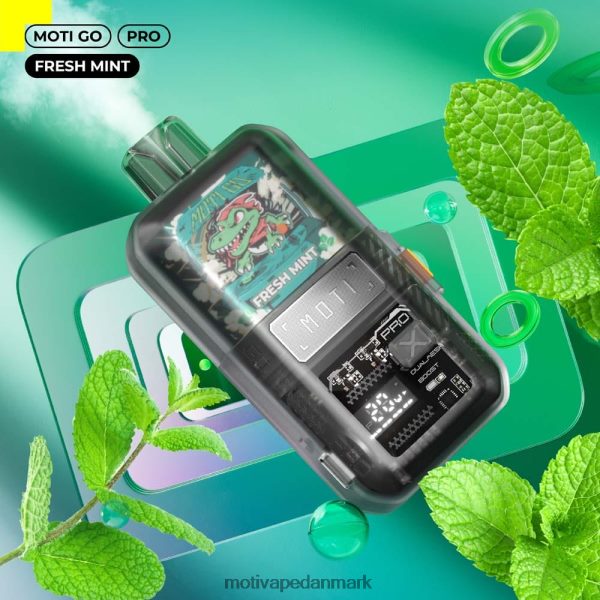 MOTI Go Pro engangsdamp (5%, 12000 pust) frisk mynte NXFN16 MOTI Vape Review