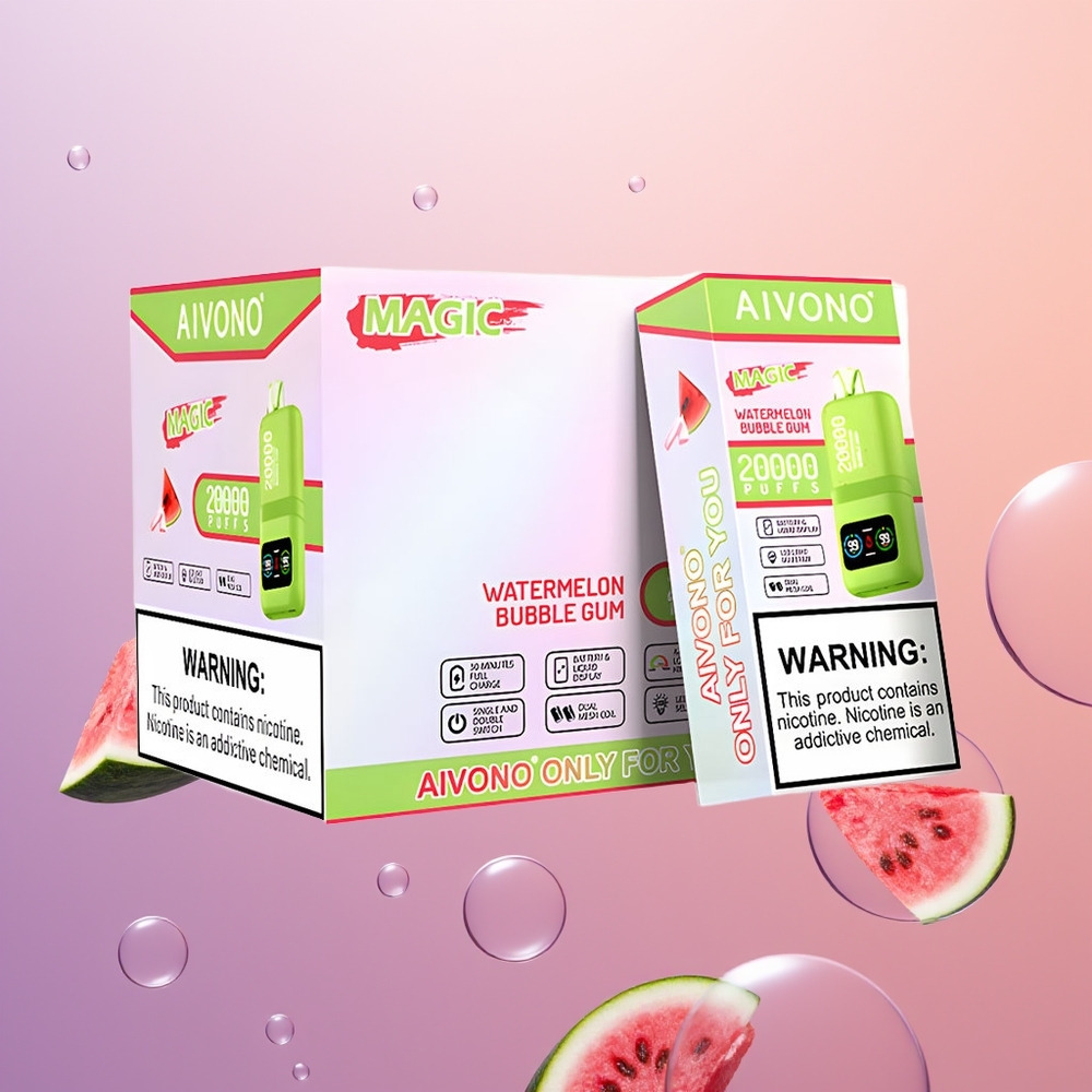 Aivono Aim Magic 20000 Vandmelon Bubblemund med Dual Mesh Coils og Type-C Genopladelig