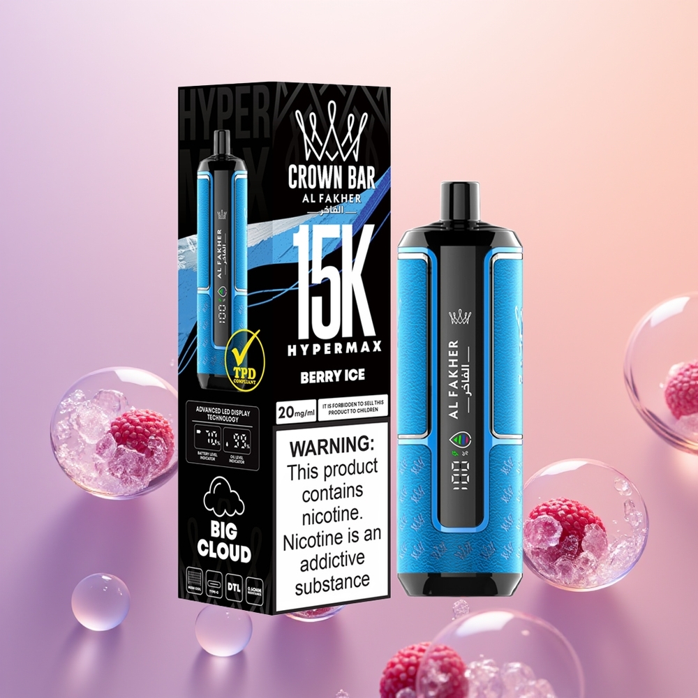 Al Fakher Crown Bar 15K Hypermax Bær Is 22ml 600mAh