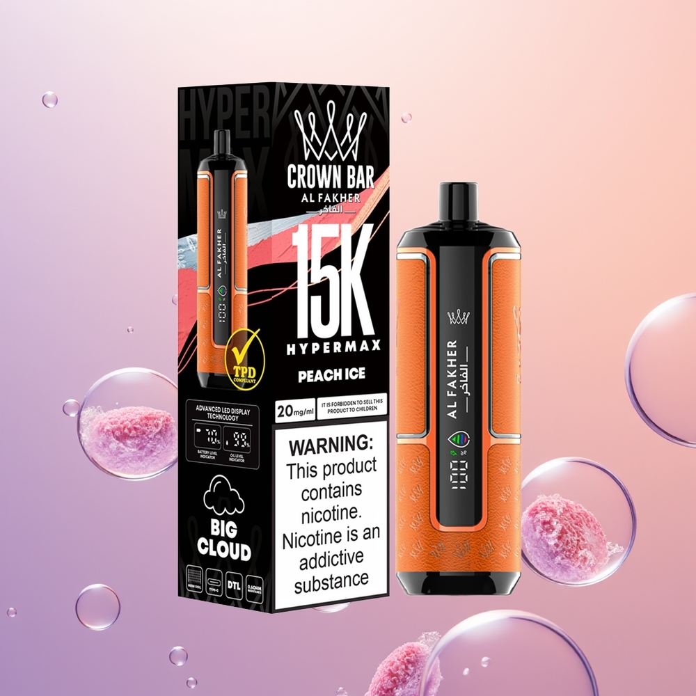 Al Fakher Crown Bar 15K Hypermax Fersken Is 22ml 600mAh