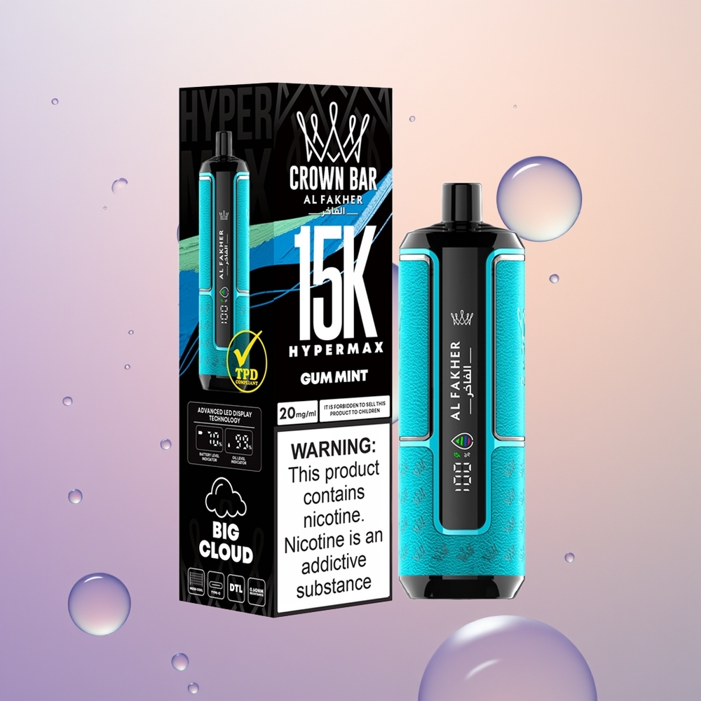 Al Fakher Crown Bar 15K Hypermax Frisk Mynte Kompakt Type-C