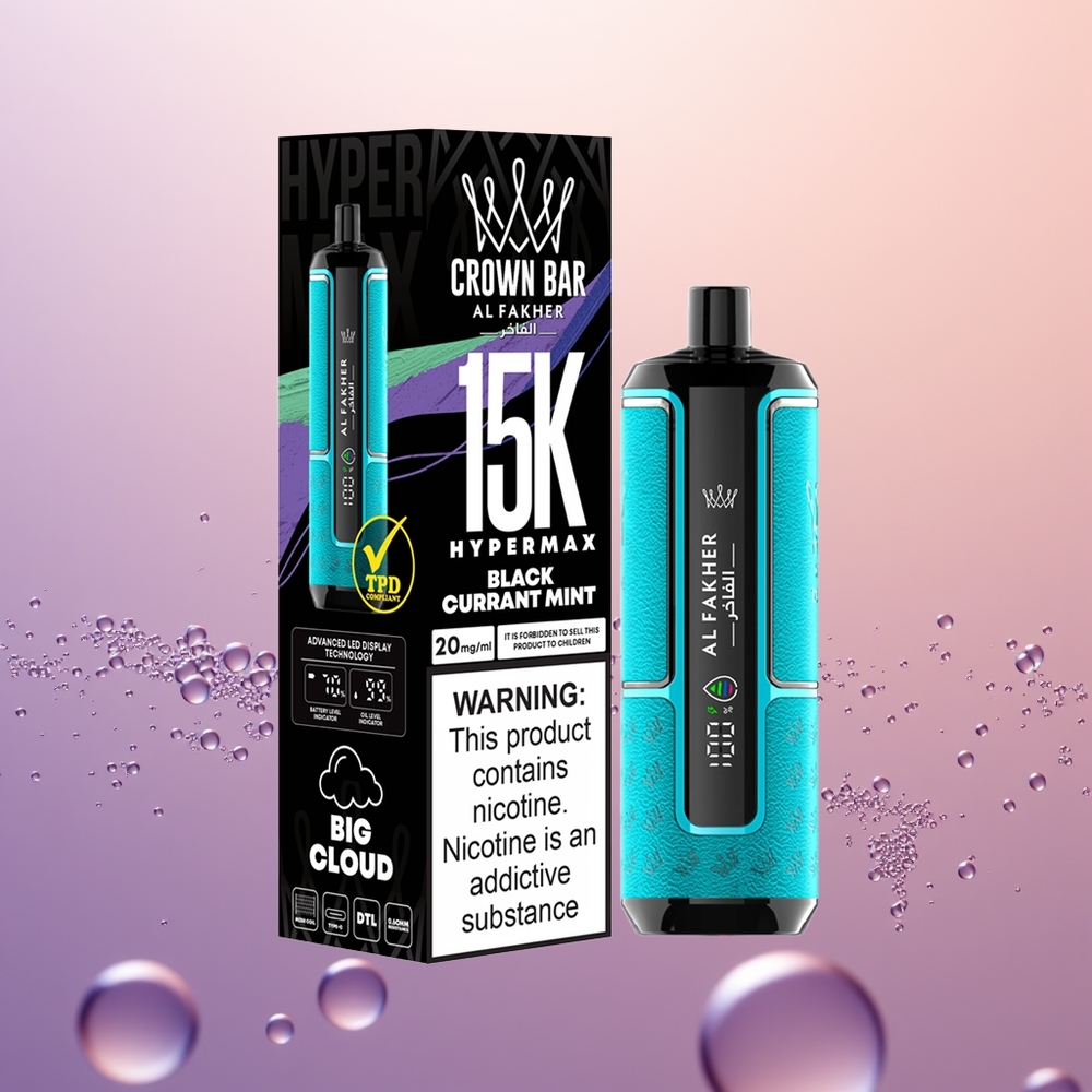 Al Fakher Crown Bar 15K Hypermax Solbær Mynte 22ml 600mAh