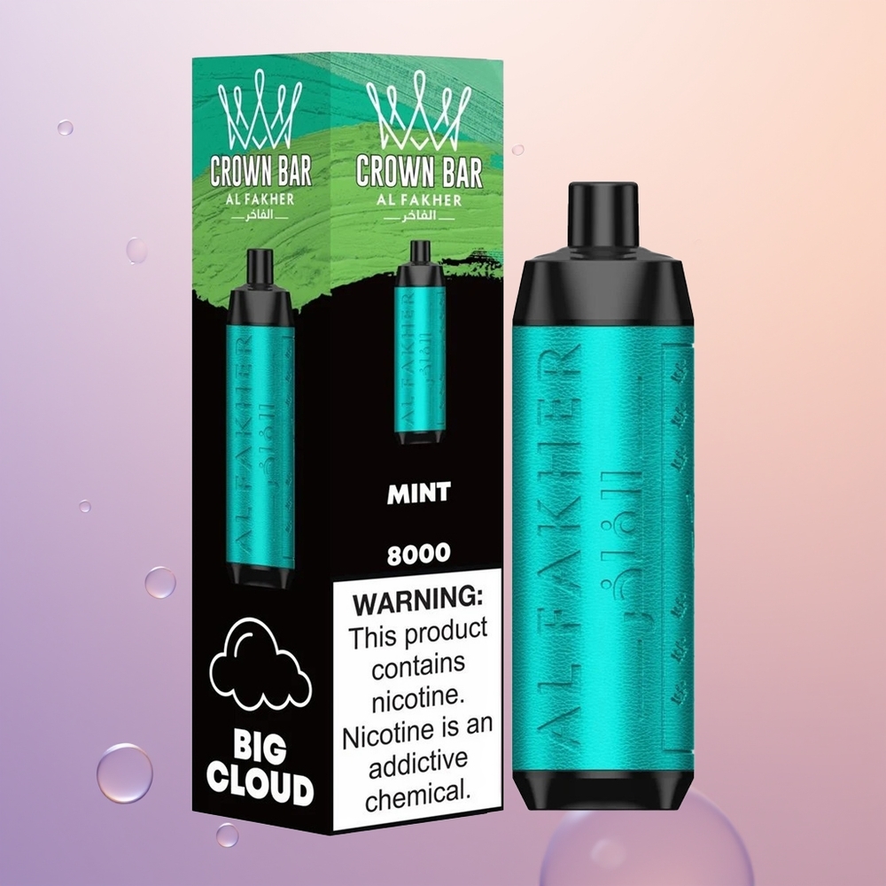 Al Fakher Crown Bar 8000 Crystal Krystallinsk E-Ledningsfri Mint med 600mah og Type-C Opladning