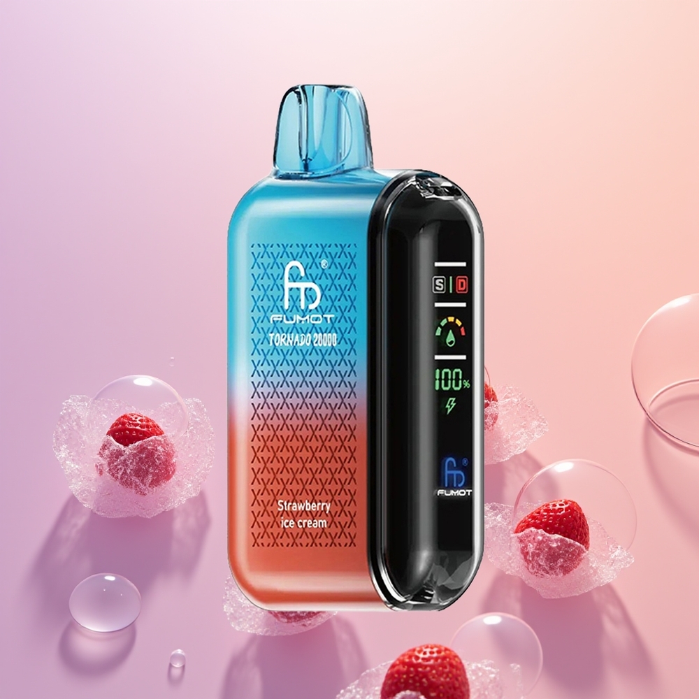 Fumot Tornado 20000 Jordbær Is med Dual Mesh Coil og Smart Display