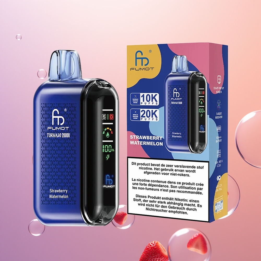 Fumot Tornado 20000 Jordbær Vandmelon Dual Mesh Coil Smart Display