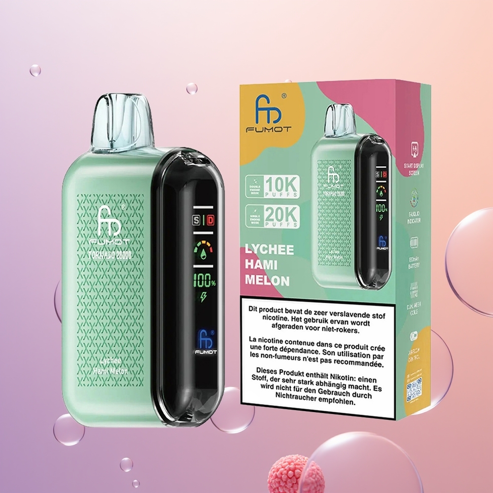 Fumot Tornado 20000 Lychee Hami Melon Dual Mesh Coil Smart Display