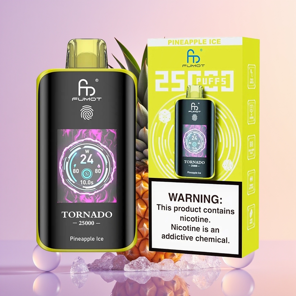 Fumot Tornado 25000 Ananas Is med HD-skærm og Type-C opladning