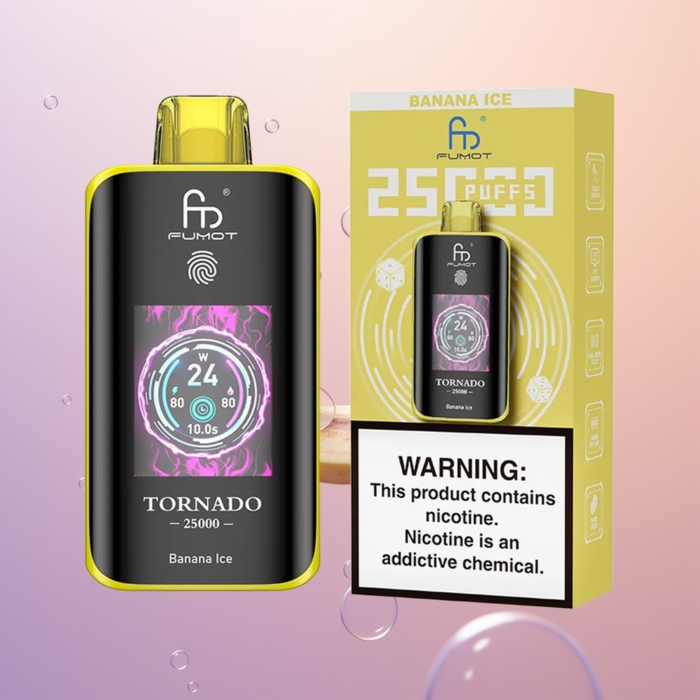 Fumot Tornado 25000 Banan Is med HD-skærm og Type-C opladning