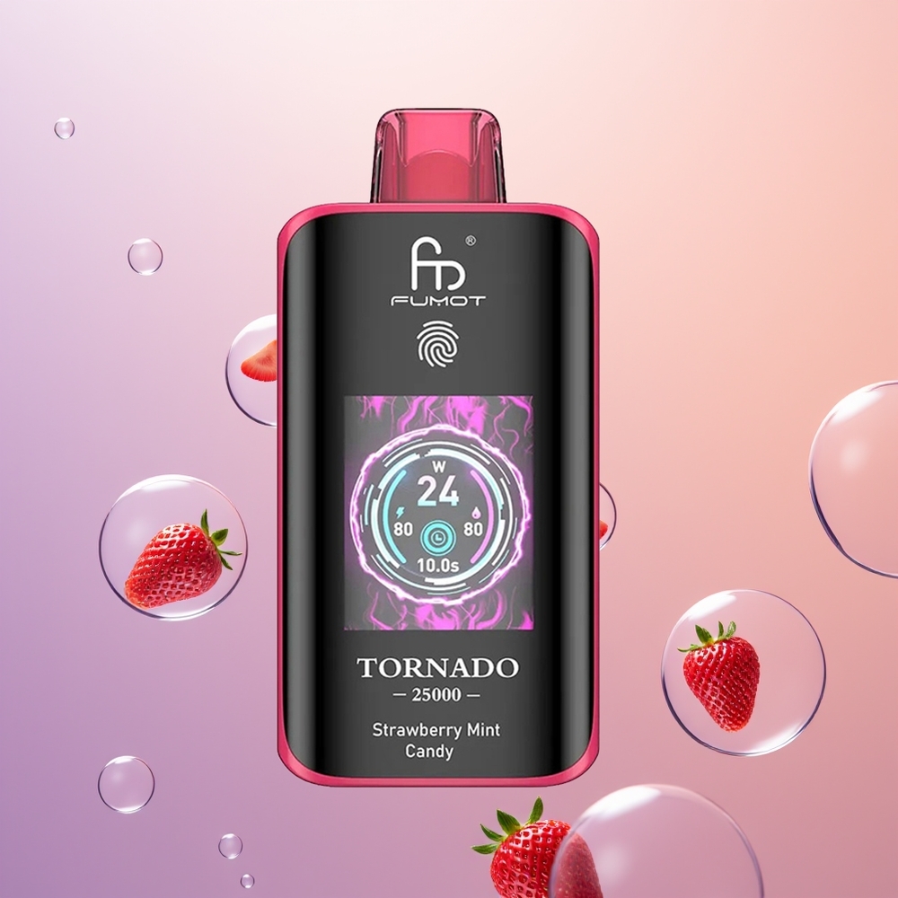 Fumot Tornado 25000 Jordbær Mynte Slik med 700mAh og Type-C