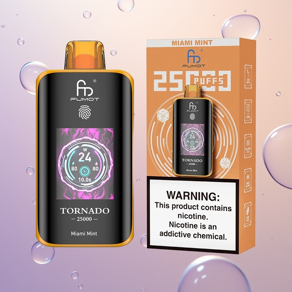 Fumot Tornado 25000 København Mynte HD Skærm 700mAh