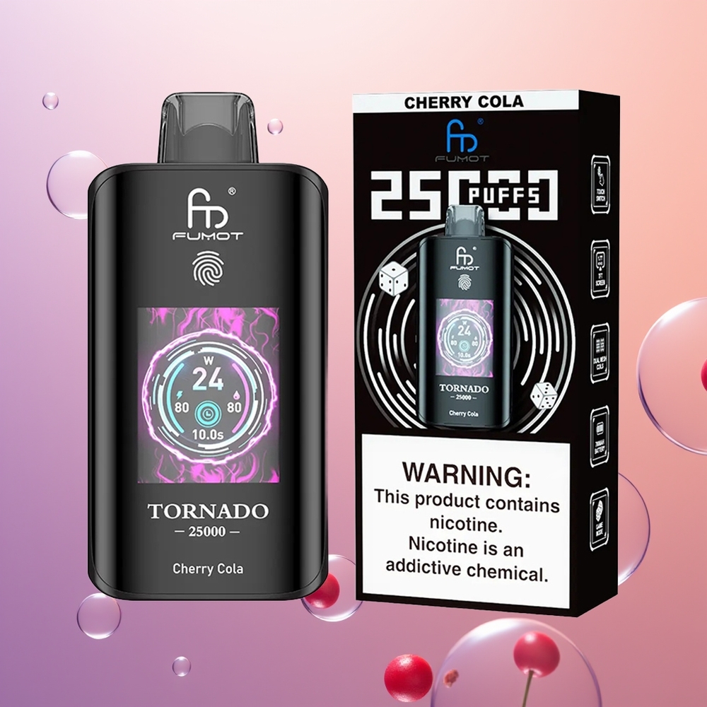 Fumot Tornado 25000 Kirsebær Cola HD Skærm 700mAh