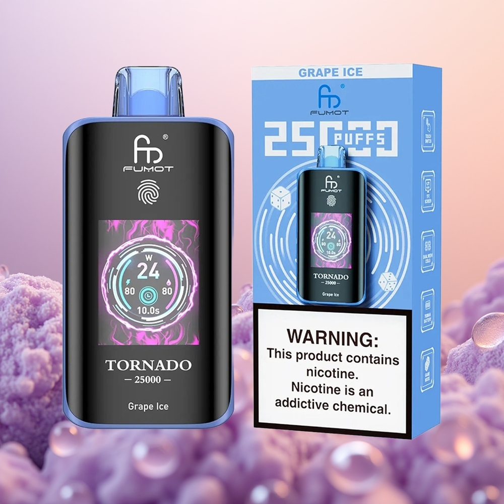 Fumot Tornado 25000 Vin Is Skærm Batteri