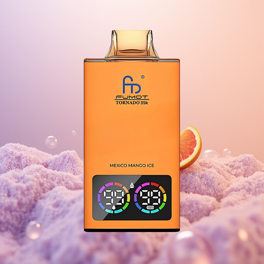 Fumot Tornado 35000 Danmark Mango Is med Dual Mesh Coil og USB-C Opladning
