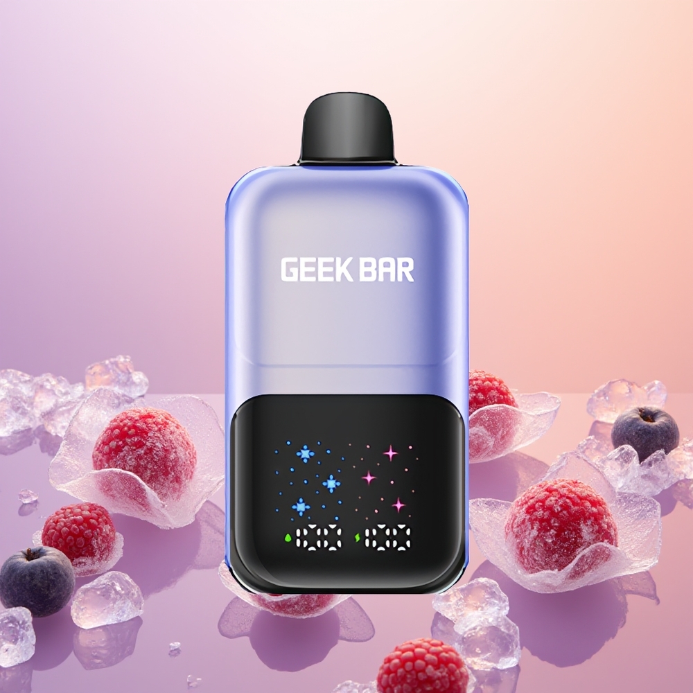 GEEK BAR 2GO 20ml 50000 Blandede Bær Is med Interaktiv Stor Skærm og Dobbelt Tank