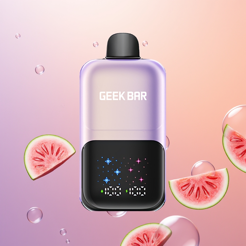GEEK BAR 2GO 20ml 50000 Fersken Mango Vandmelon Is med Interaktivt Storskærm og 5% Nikotinsalt
