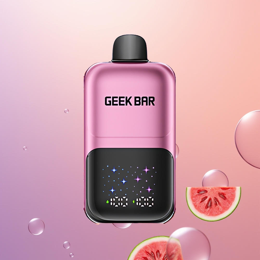GEEK BAR 2GO 20ml 50000 Fersken & Vandmelon Dual Tank Interaktiv Skærm