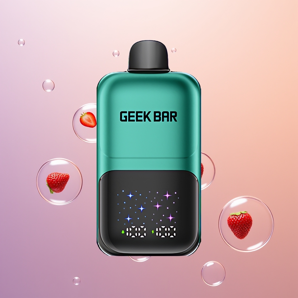 GEEK BAR 2GO 20ml 50000 Jordbær & Kiwi Skærm & Dobbelt Tank