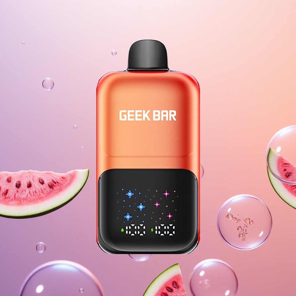 GEEK BAR 2GO 20ml 50000 Vandmelon Bubblemund Is med Interaktivt Storskærm og 3-trins Justerbar Smag/Kølighed