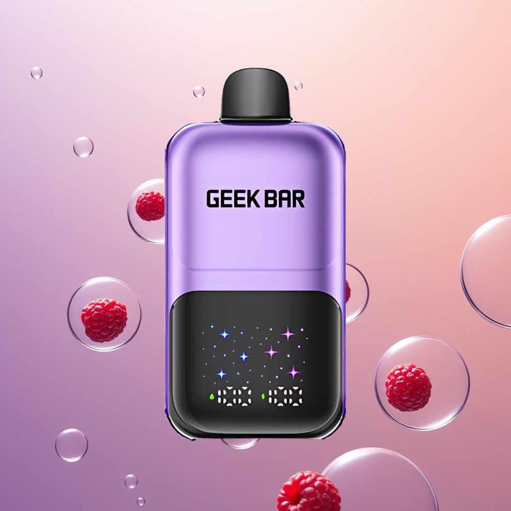 GEEK BAR 2GO 20ml 50000 Vindbær & Hindbær med Skærm og Justerbar Smag/Kølighed