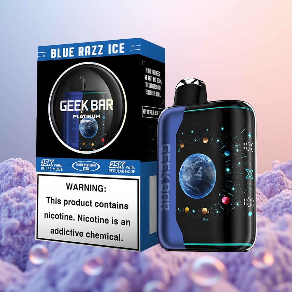 GEEK BAR Platinum Edition 25000 Blå Hindbær Is med 20mL og 2% Nikotin