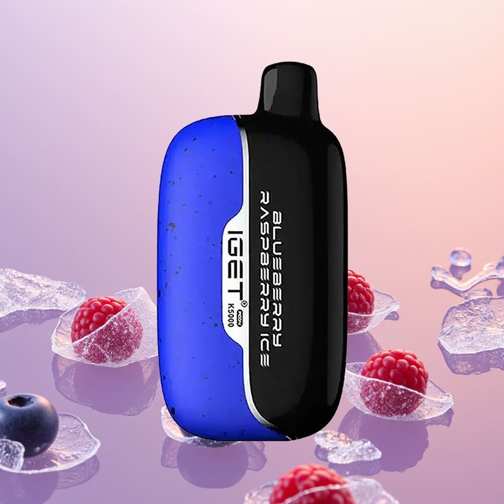 IGET Moon K5000 Blåbær Hindbær Is med 1,35 Ohm Mesh Coil og 81,5 g Netvægt