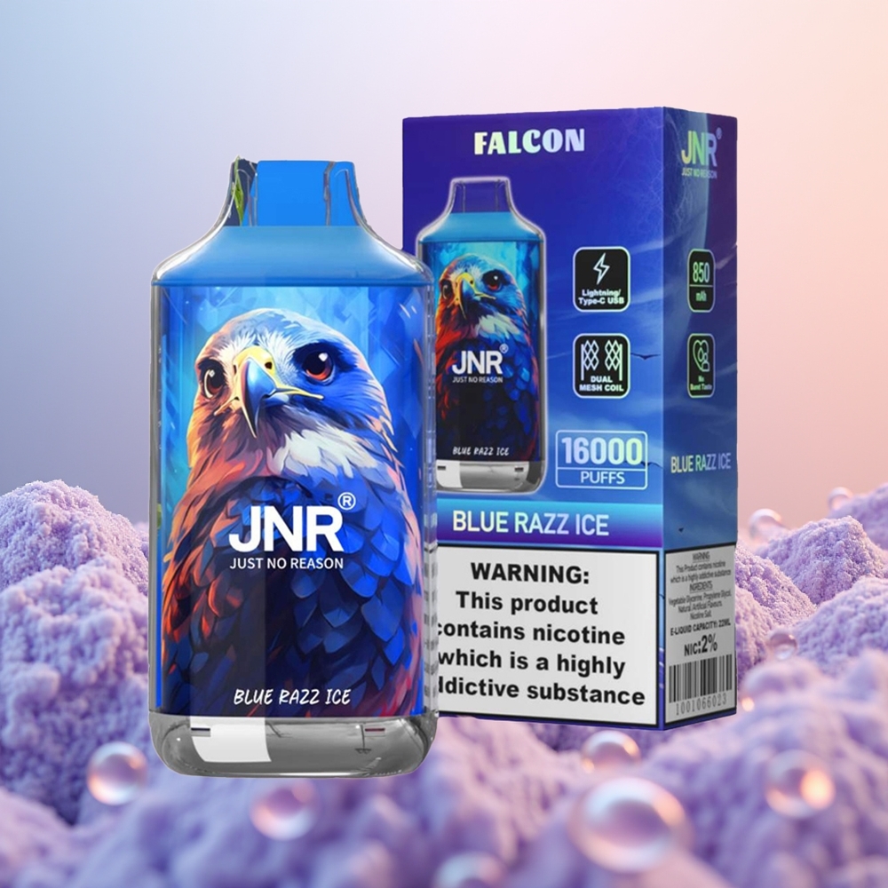 JNR Falcon 16000 Blå Hindbær Is Dual Mesh & Smart LED