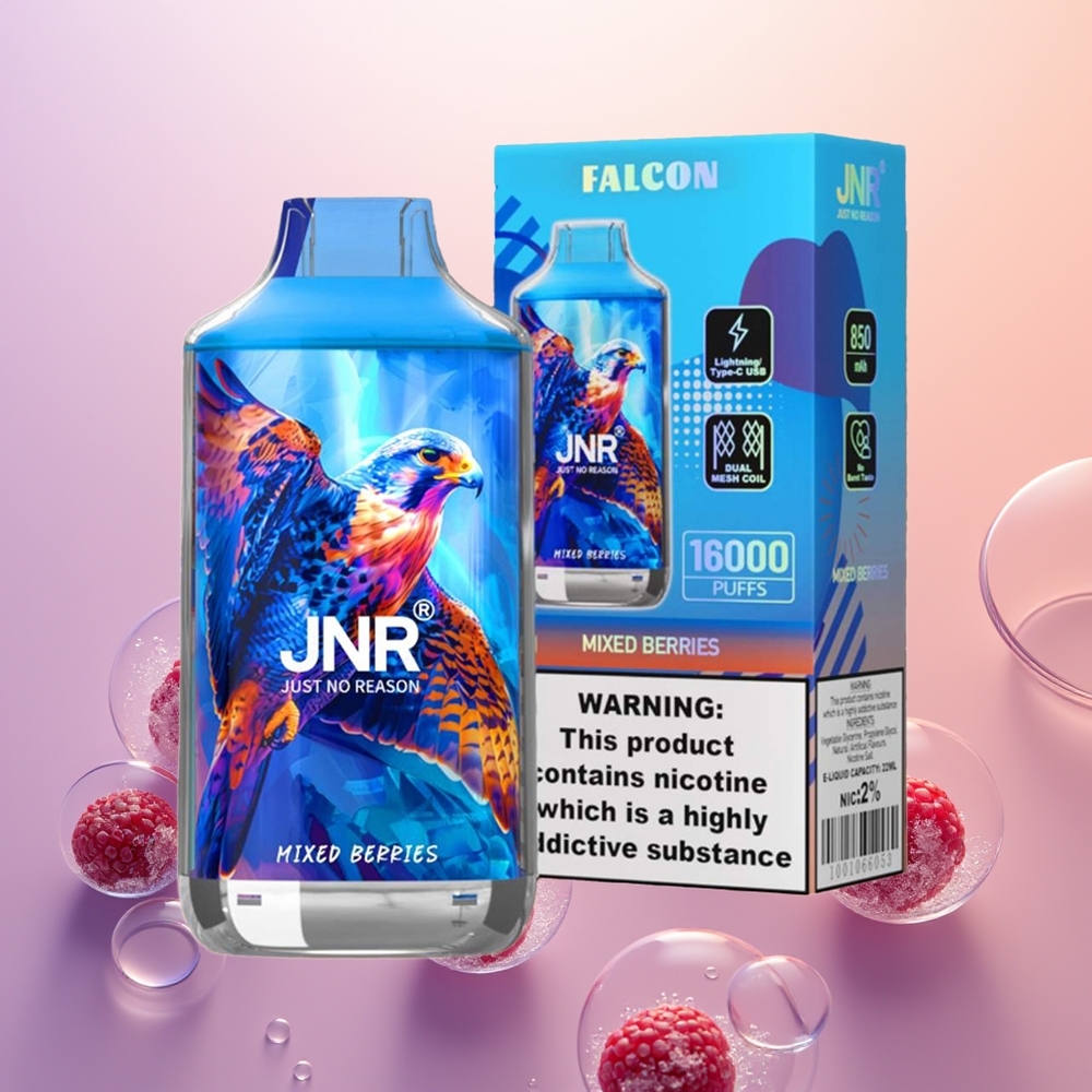 JNR Falcon 16000 Blandede Bær 850mAh Dual Mesh Coil