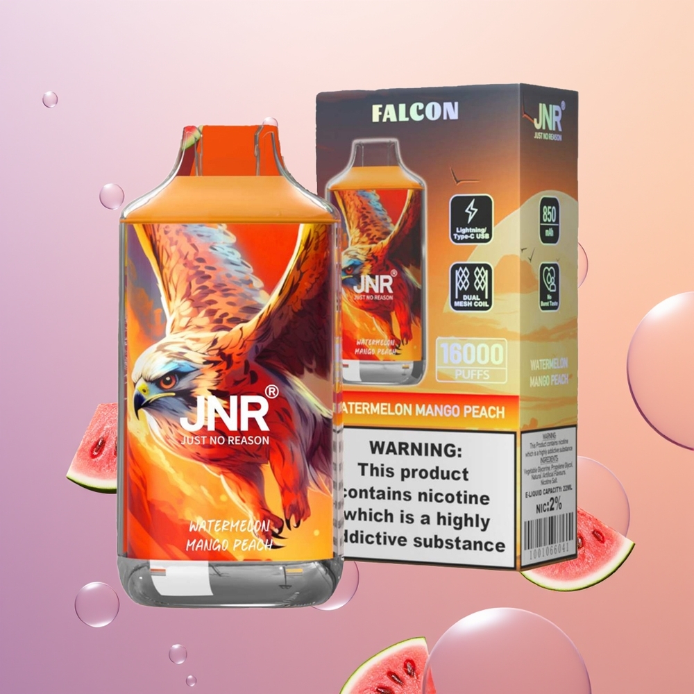 JNR Falcon 16000 Vandmelon Mango Fersken 850 mAh Dual Mesh Coil