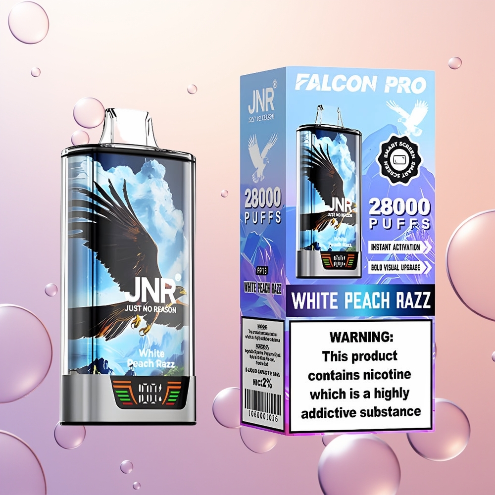JNR Falcon Pro 28000 Hvid Fersken Razz Dual Mesh 30ml