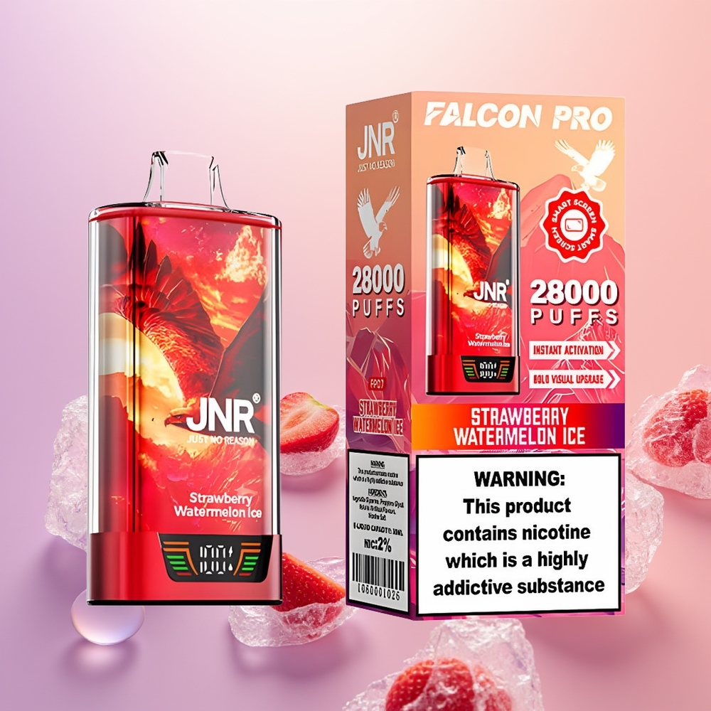 JNR Falcon Pro 28000 Jordbær Vandmelon Is med Smart Display og Dual Mesh Coil