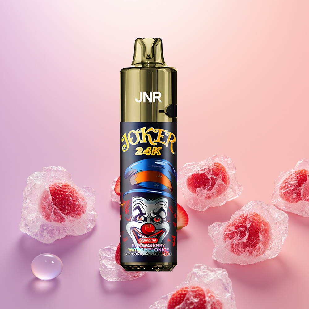 JNR Joker 24K Jordbær Vandmelon Is med 2% Nikotin og Synligt E-liquid Niveau