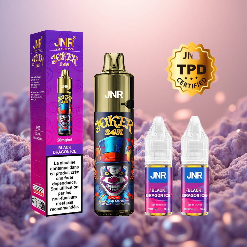 JNR Joker 24K Sort Drage Is med 2% Nikotin og 800mAh Batteri