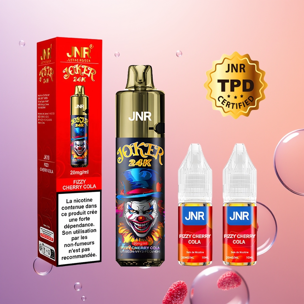 JNR Joker 24K Sprø Kirsebær Cola med Synlig E-væske og Type-C Opladning