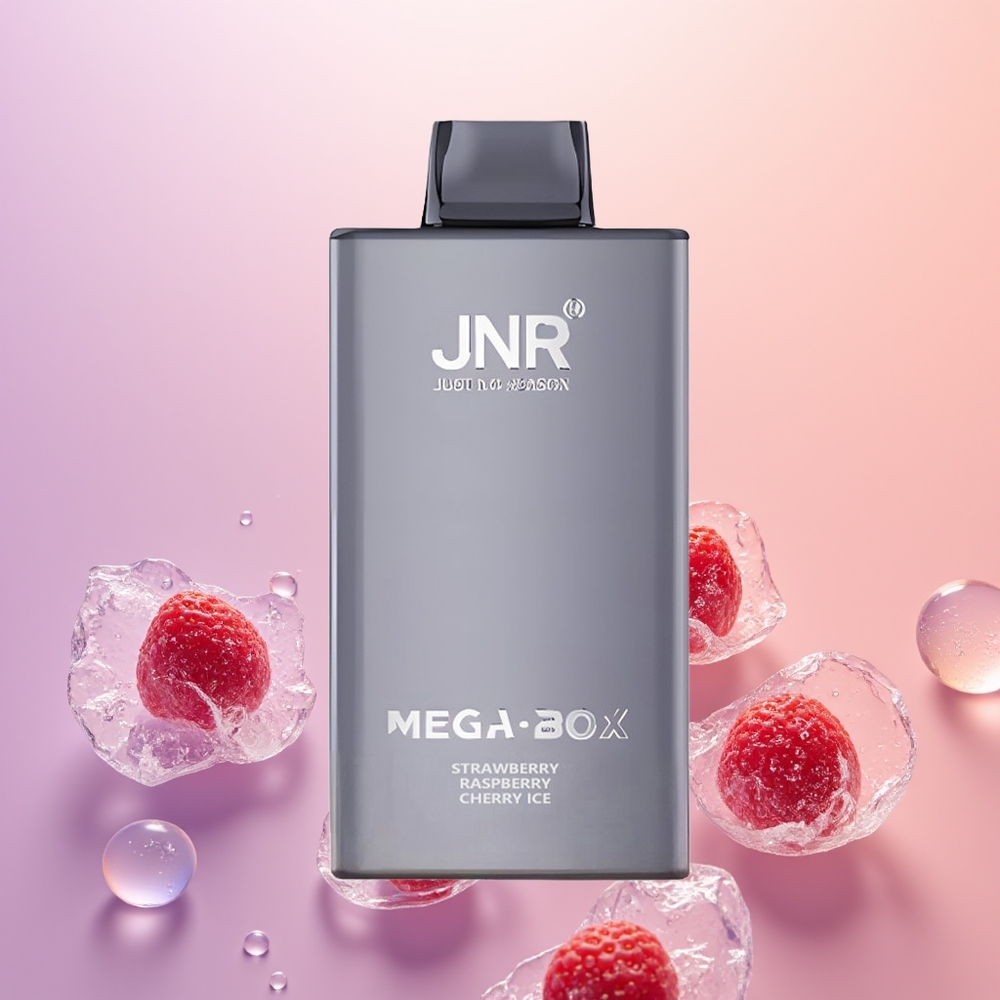 JNR Mega Box 25000 Jordbær Hindbær Kirsebær Is med 30ml E-væske og Type-C Hurtigopladning