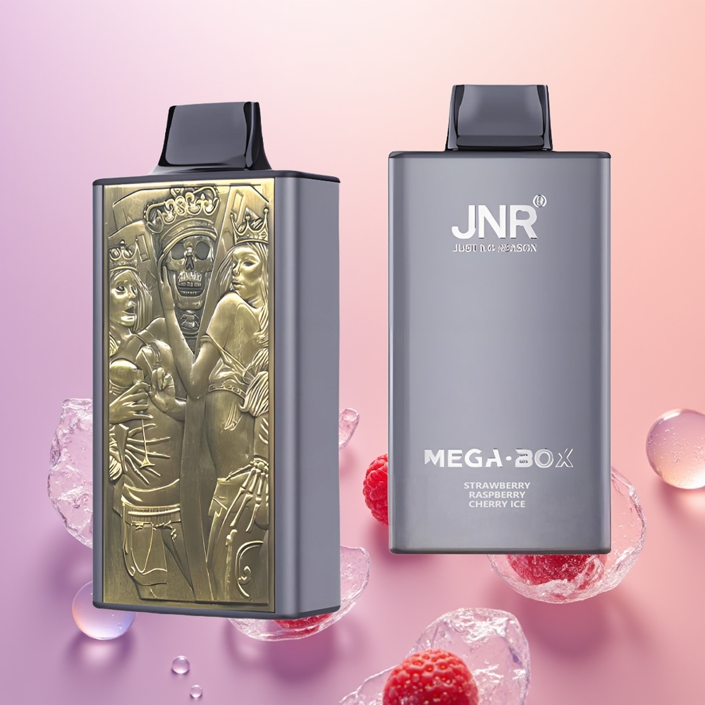 JNR Mega Box 25000 Jordbær Hindbær Kirsebær Is med 30ml E-væske og Type-C Hurtigopladning