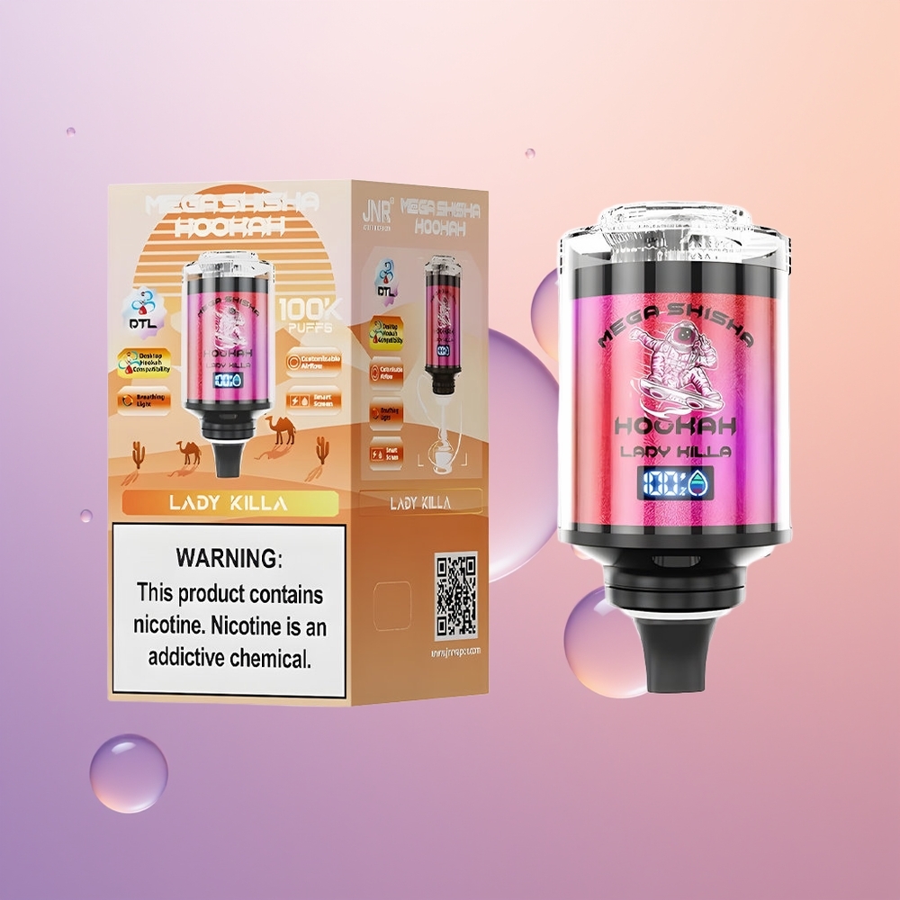JNR Mega Shisha Hookah 100K Dronningedræber 60ml 2200mAh