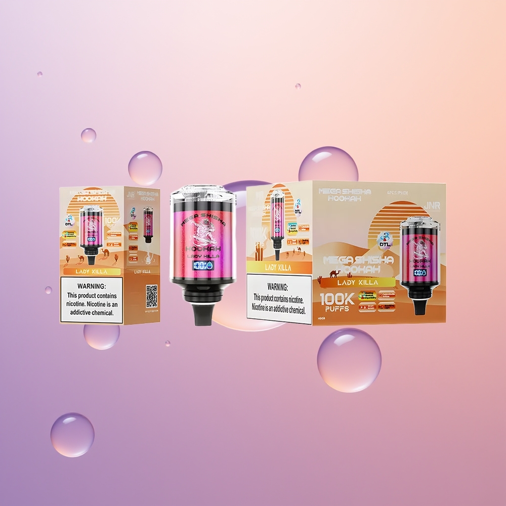JNR Mega Shisha Hookah 100K Dronningedræber 60ml 2200mAh