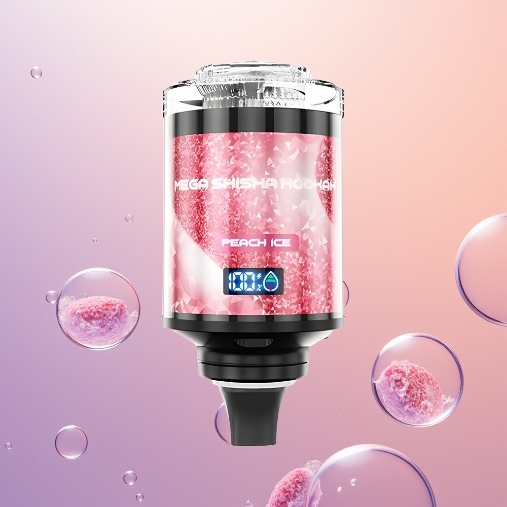 JNR Mega Shisha Hookah 100K Fersken Is med 60ml og 2200mAh