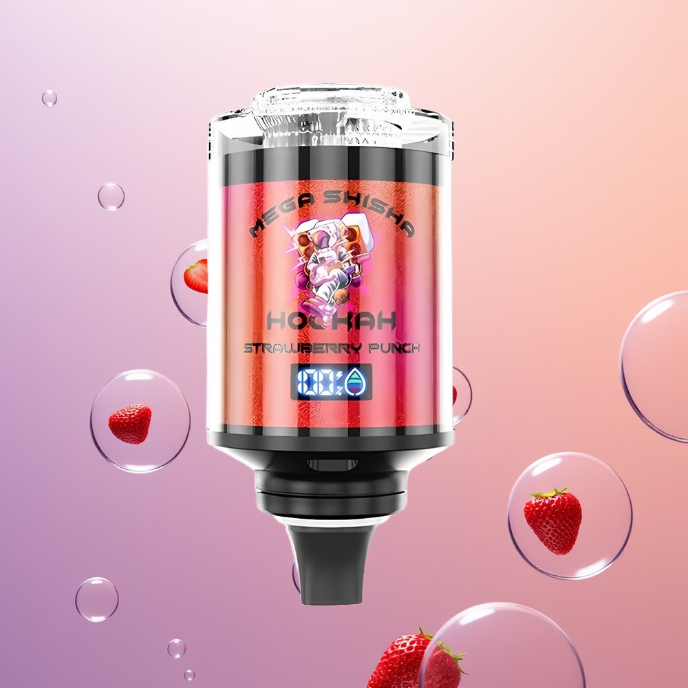 JNR Mega Shisha Hookah 100K Jordbær Punch med 60ml Kapacitet og 2200mAh Batteri