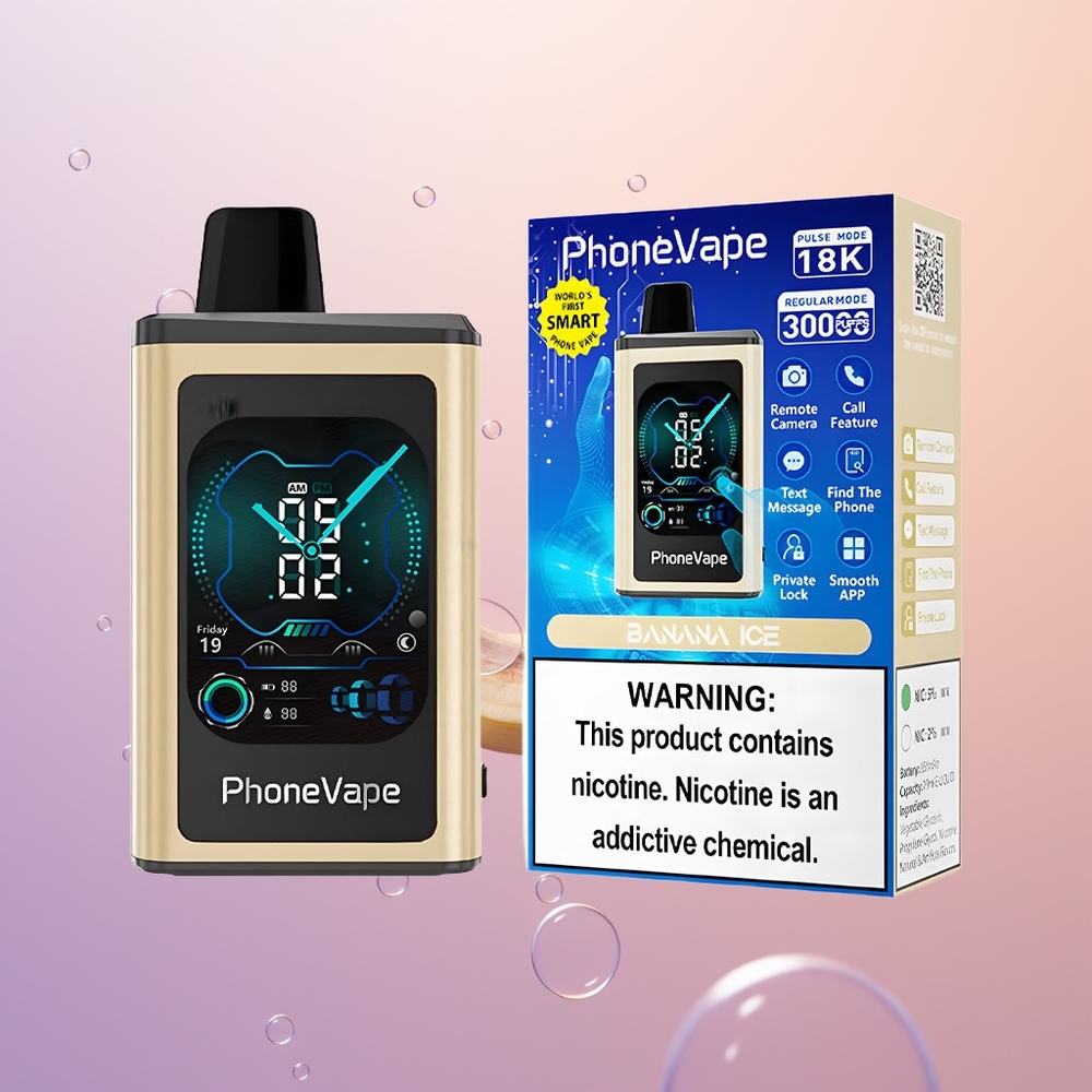 JNR PhoneVape 30000 Banan Is med Turbo Mode og Justerbar Luftflow