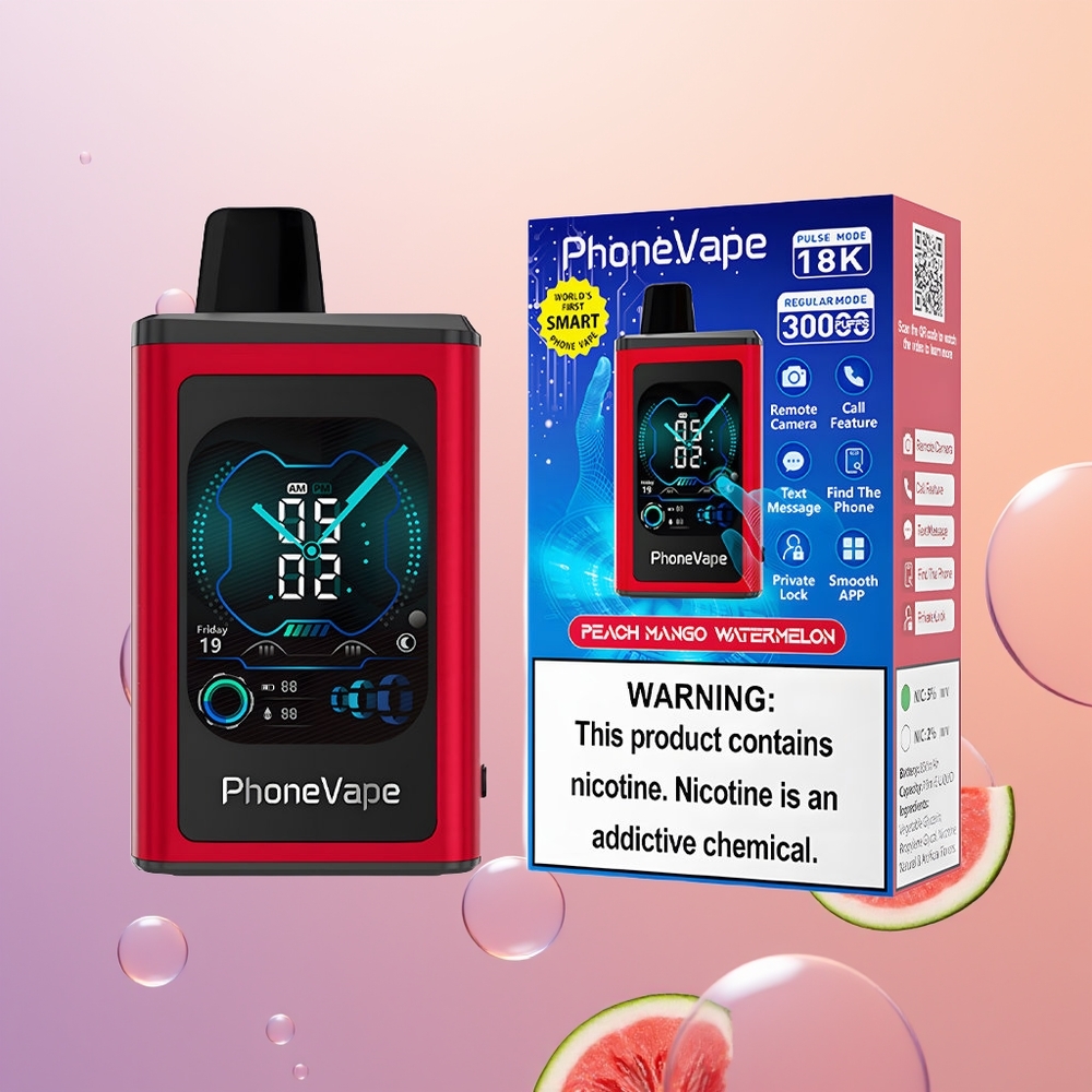 JNR PhoneVape 30000 Fersken Mango Vandmelon Type-C Luftstrøm