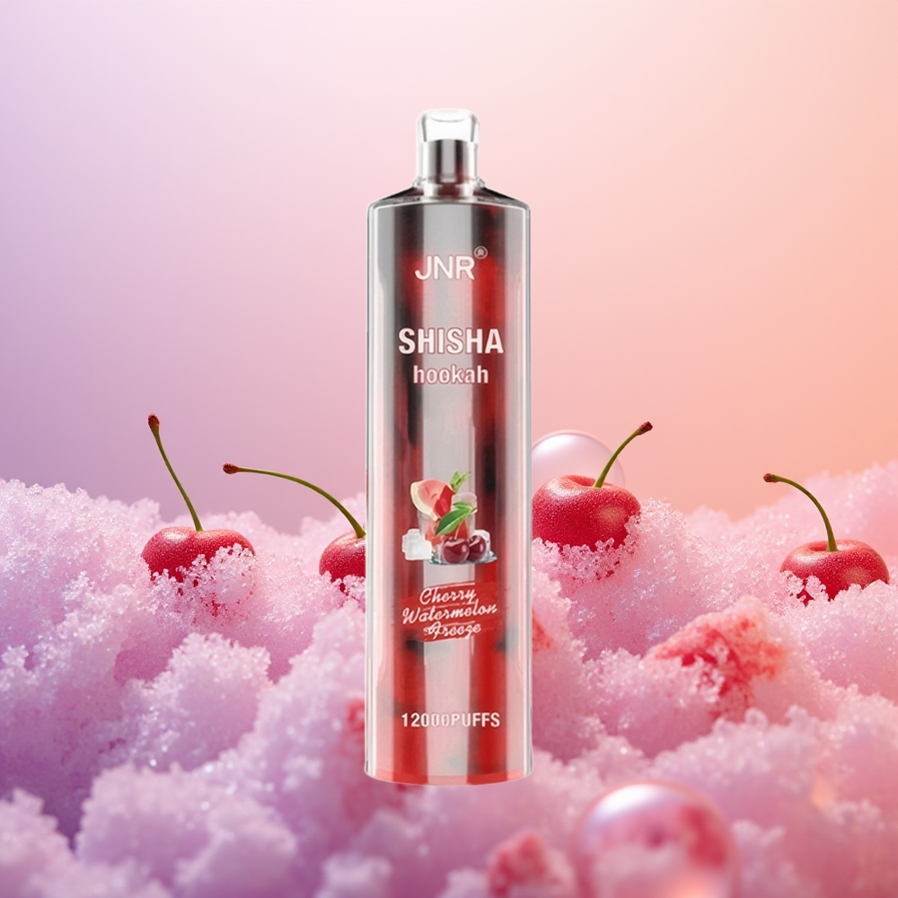 JNR Shisha Hookah 12000 Kirsebær Vandmelon Frost med 750mAh og 0,6 Ohm mesh coil.