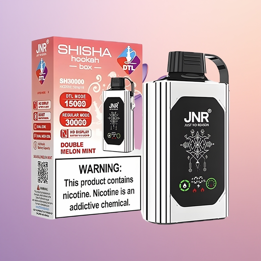JNR Shisha Hookah Box 20500 Dobbelt Æble HD Skærm Dual Mesh Coil